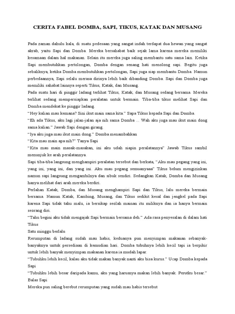 Cerita Fabel Domba | PDF