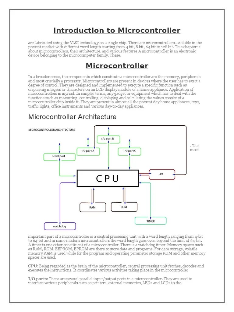 Introduction To Microcontroller | PDF | Microcontroller | Microprocessor
