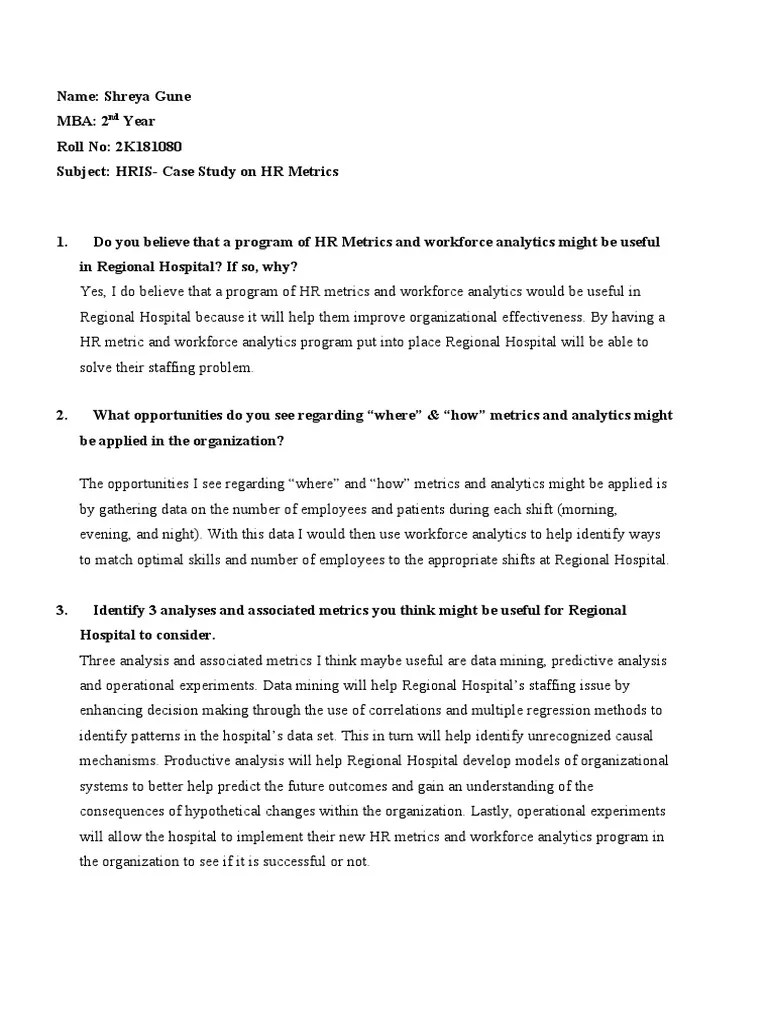 HRIS Metrics Case Study | PDF | Analytics | Benchmarking
