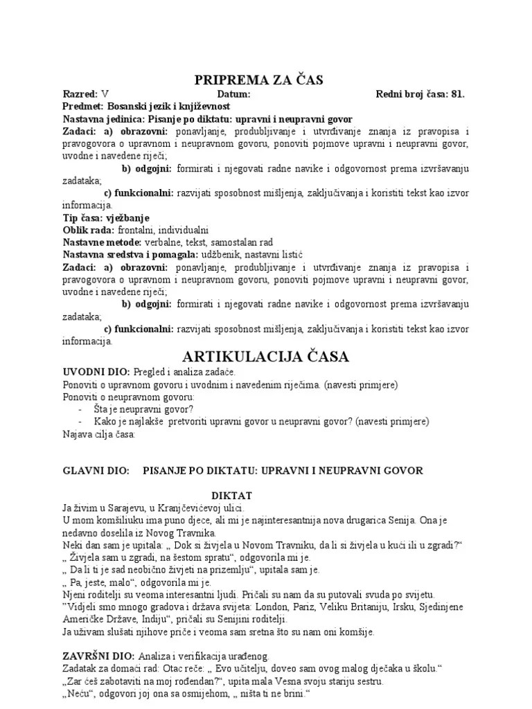 Diktat Upravni I Neupravni Govor | PDF