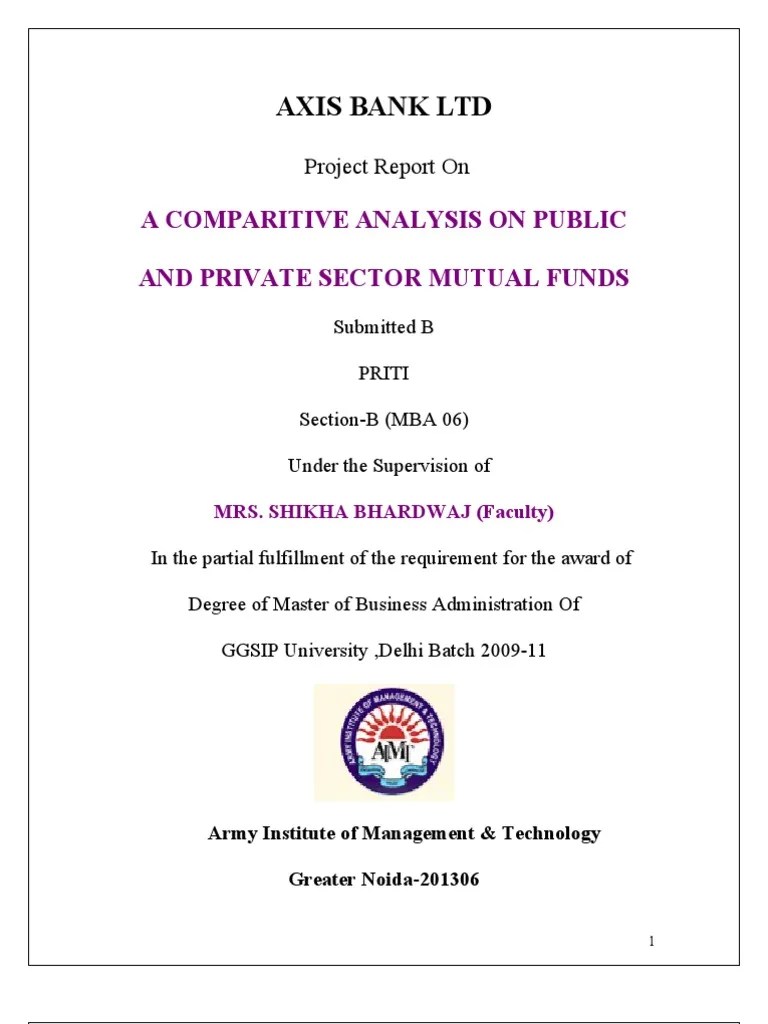 A Comparative Analysis On Public And Private Mutual Funds | PDF ...