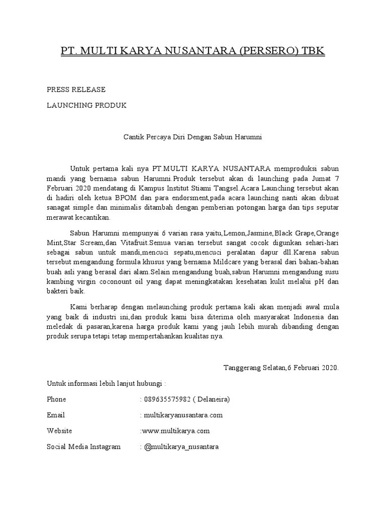 Apa Itu Press Release Dan Contohnya Glints Blog PT Real Choco Lokasi.