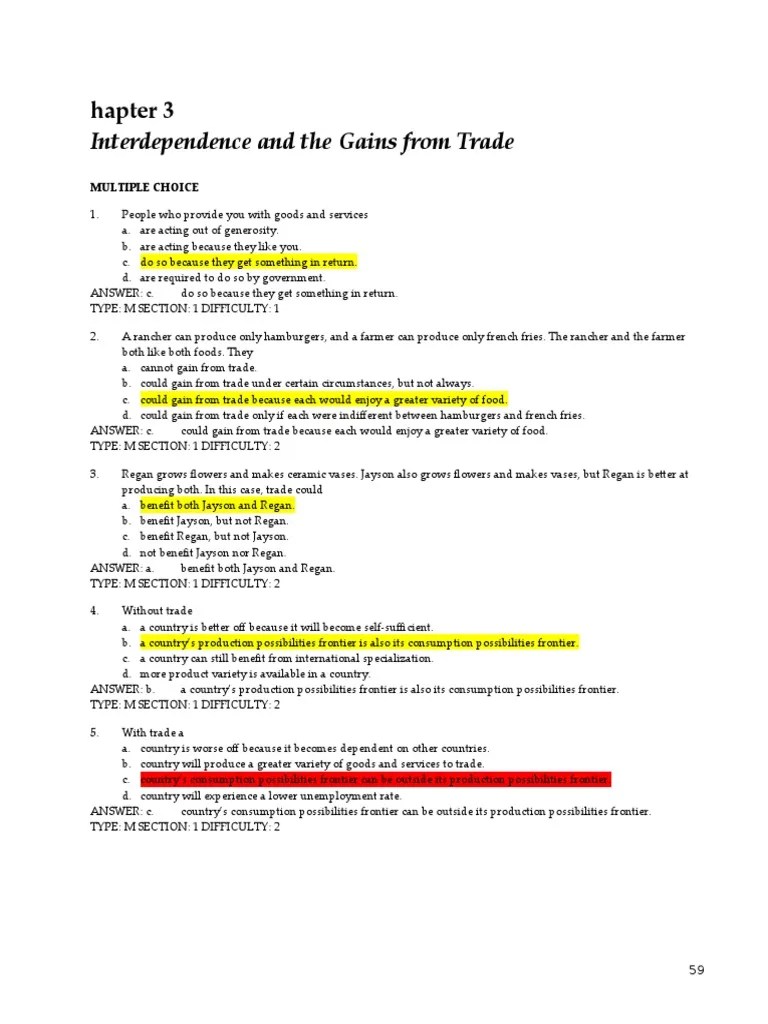 Chapter 03 | PDF | Comparative Advantage | Economics