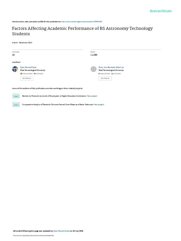 Factors Affecting Academic Performance | PDF | Motivation | Motivational