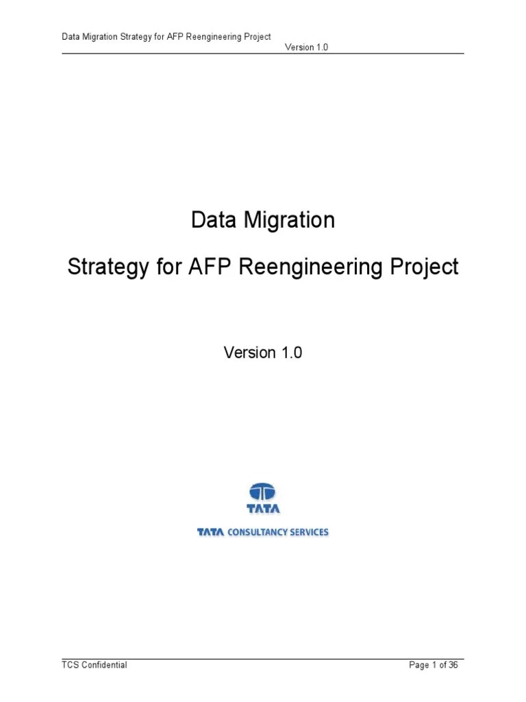 Data Migration Strategy For AFP Reengineering Project | PDF | Databases ...