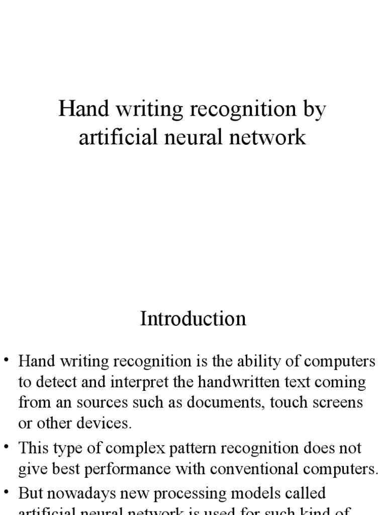 Hand Writing Recognition | PDF | Artificial Neural Network | Computer Science