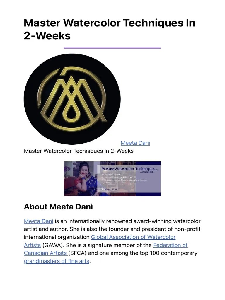 Master Watercolor Techniques | PDF | Paint | Paintings