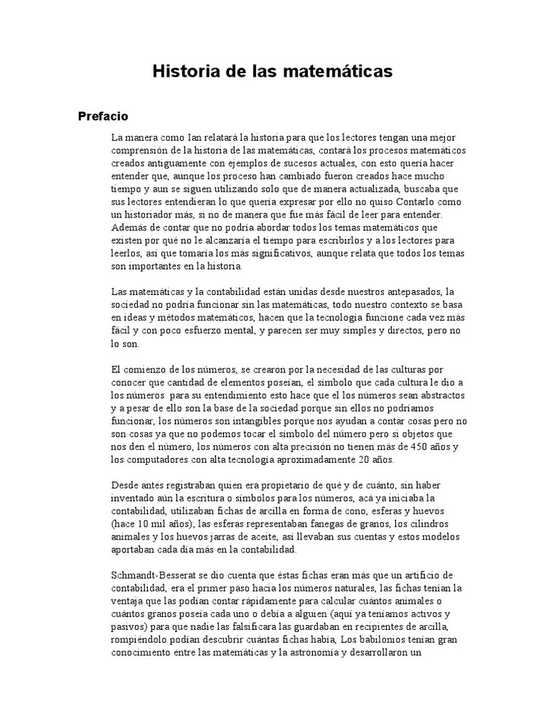 Historia De Las Matemáticas | PDF | Números | Enseñanza De Matemática