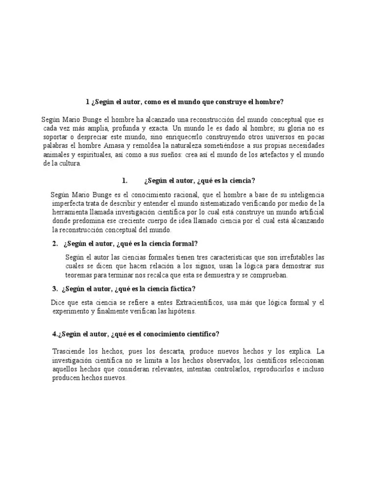 Taller Mario Bunge | PDF | Teoría | Método Científico