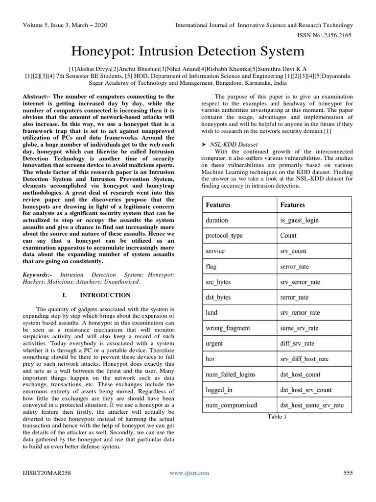 Honeypot: Intrusion Detection System | Download Free PDF | Cluster ...