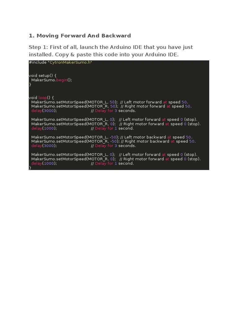 Moving Forward And Backward | PDF | Arduino | Software