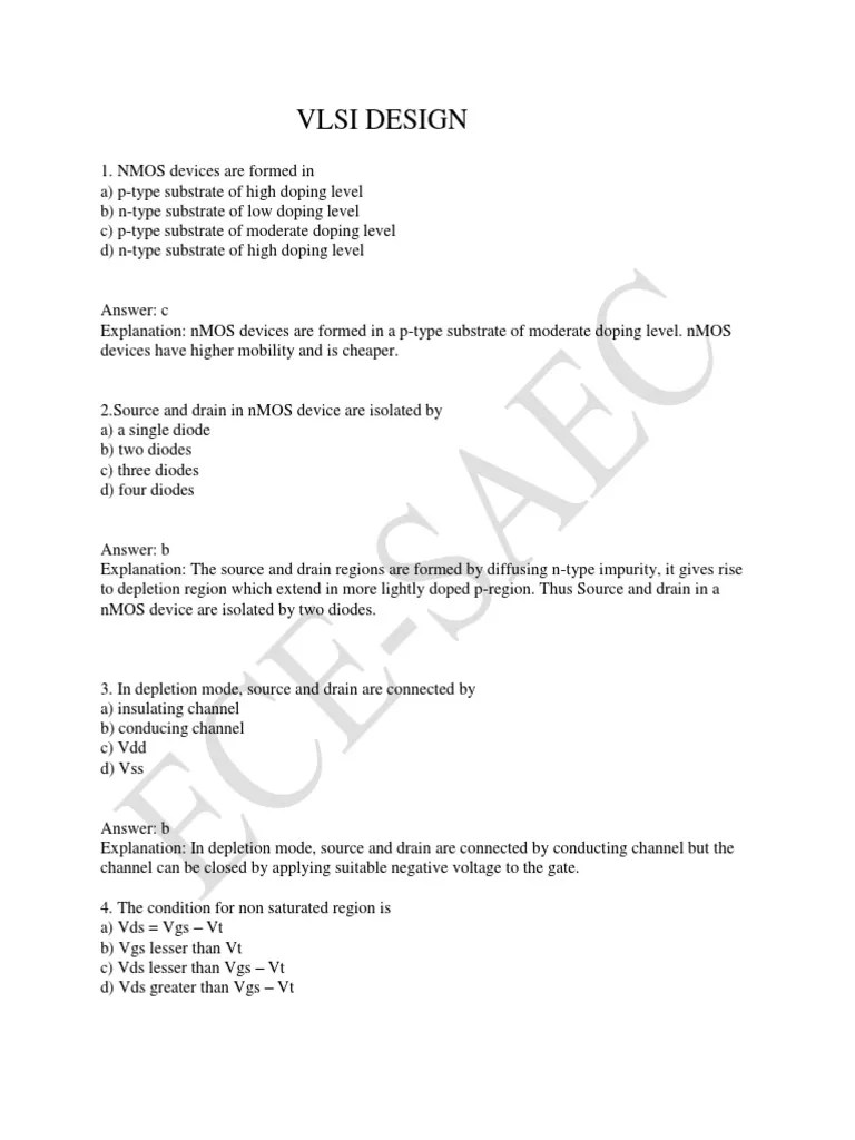 VLSI | PDF | Field Effect Transistor | Mosfet