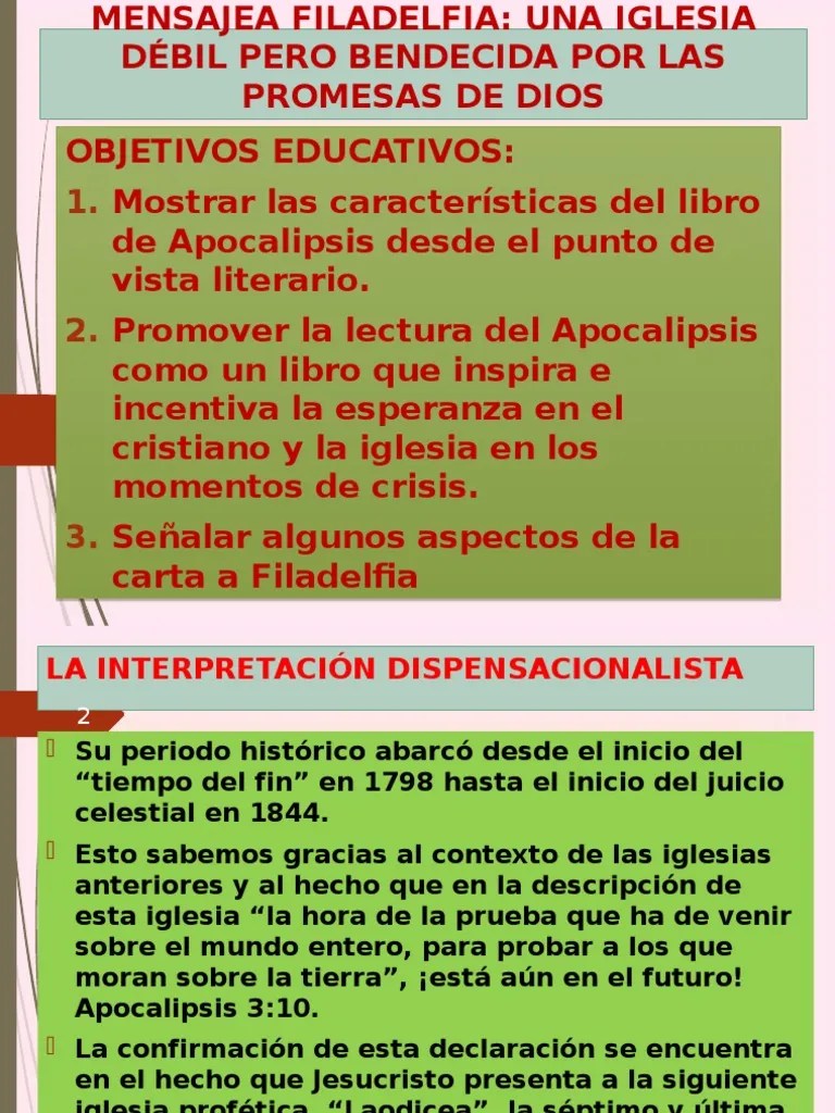 La Iglesia De Filadelfia | PDF | Cristo (título) | Libro De Revelación