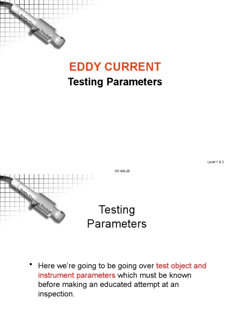Eddy Current Testing Parameters | PDF | Inductor | Electrical ...