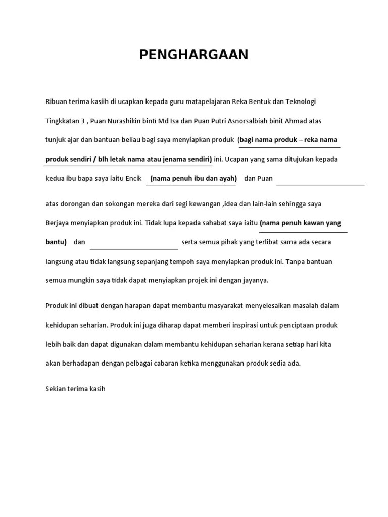 Video ini berdasarkan hasil laporan pelajar pt3 tahun . Penghargaan Kerja Projek Rbt Tingkatan 3 Pdf