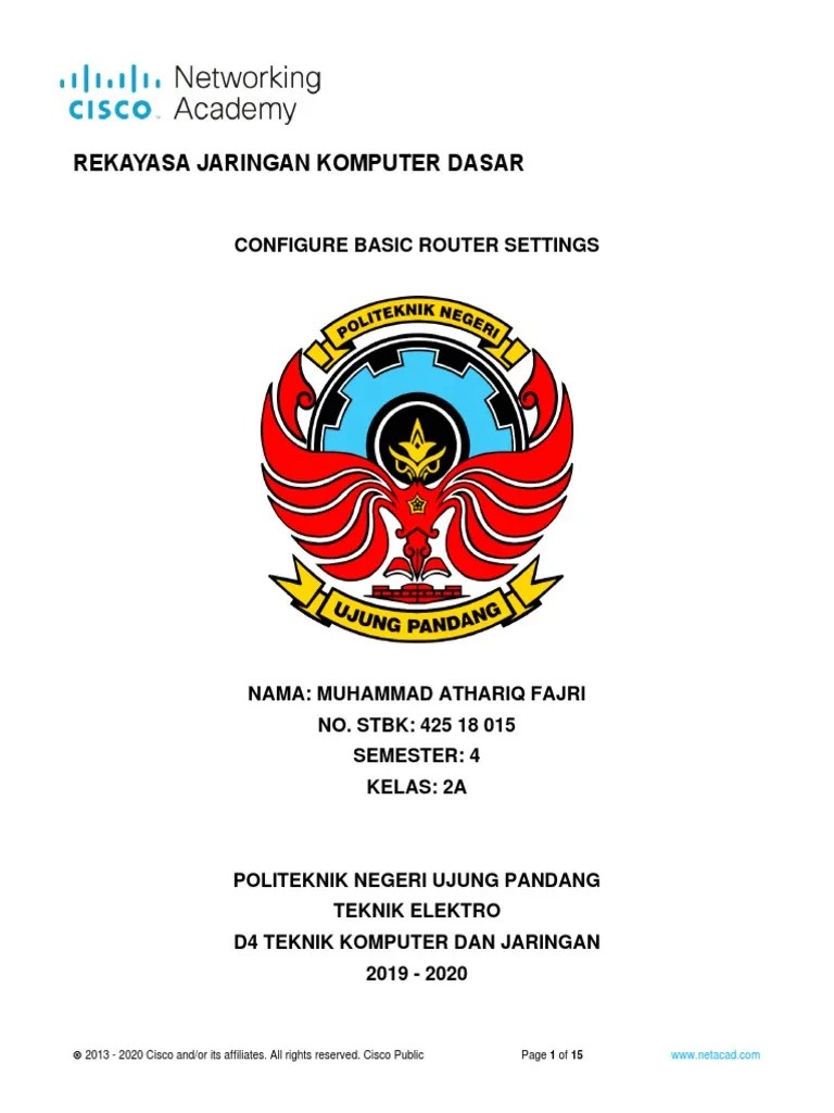1.6.2 Lab - Configure Basic Router Settings-42518015 PDF | PDF | Router ...