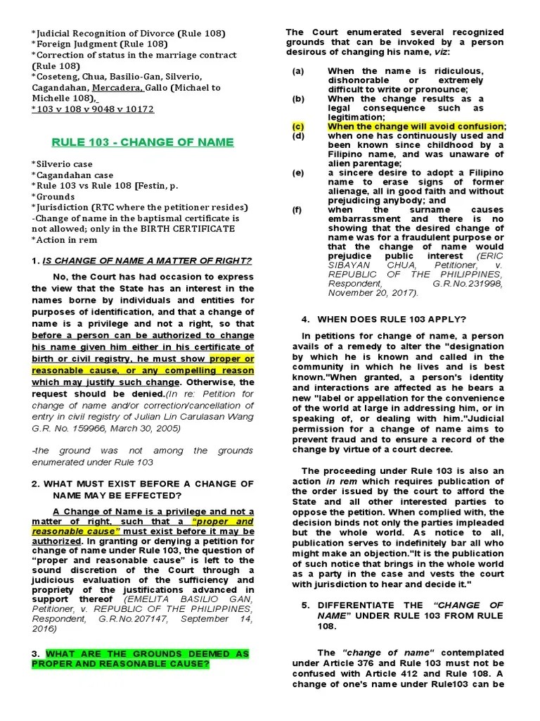 Special Proceedings Rule 103 108 | PDF | Marriage | Virtue