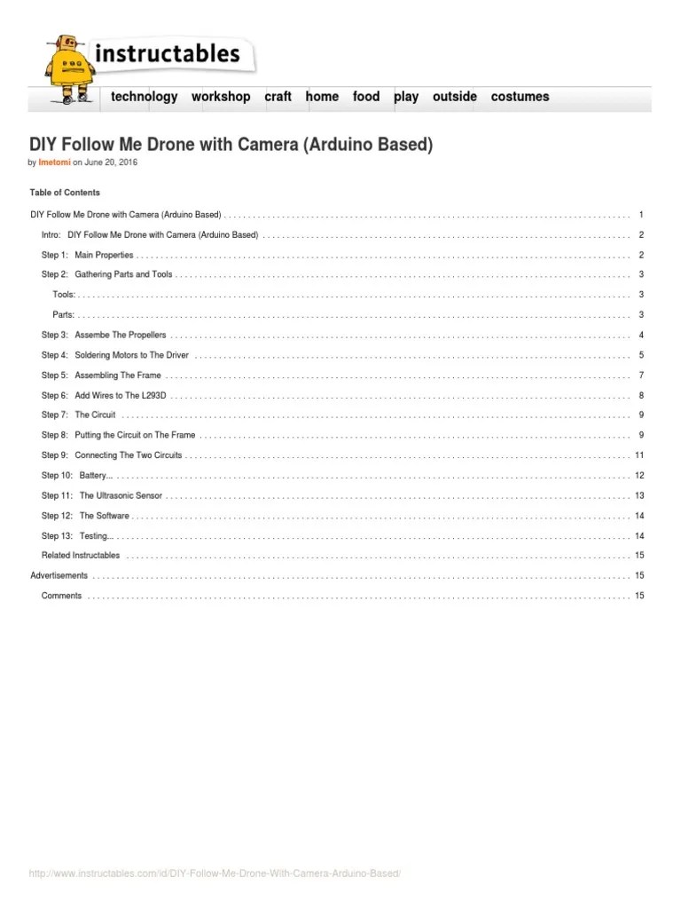 DIY Follow Me Drone With Camera Arduino Based | PDF | Unmanned Aerial ...