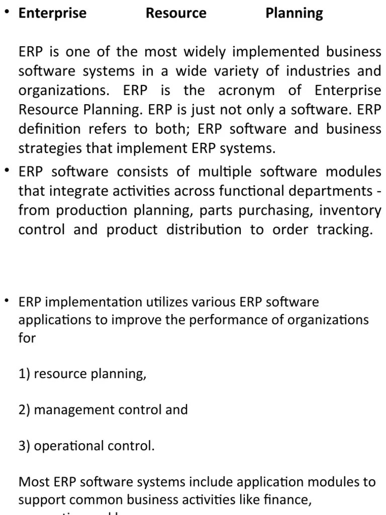 ERP | PDF | Enterprise Resource Planning | Supply Chain Management