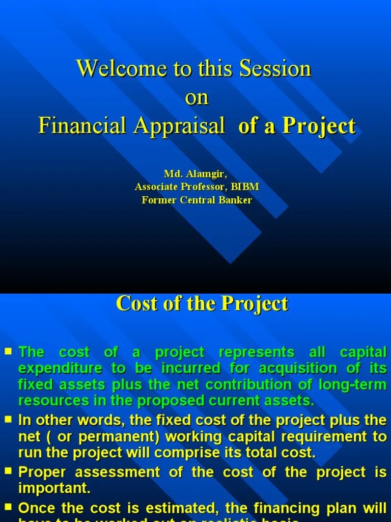 Financial Appraisal Of Project | PDF | Net Present Value | Internal Rate Of Return
