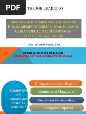 Peningkatan standar pendidik dan tenaga kependidikan komponen : Presentasi Ojl Anwar Kholiq Pdf