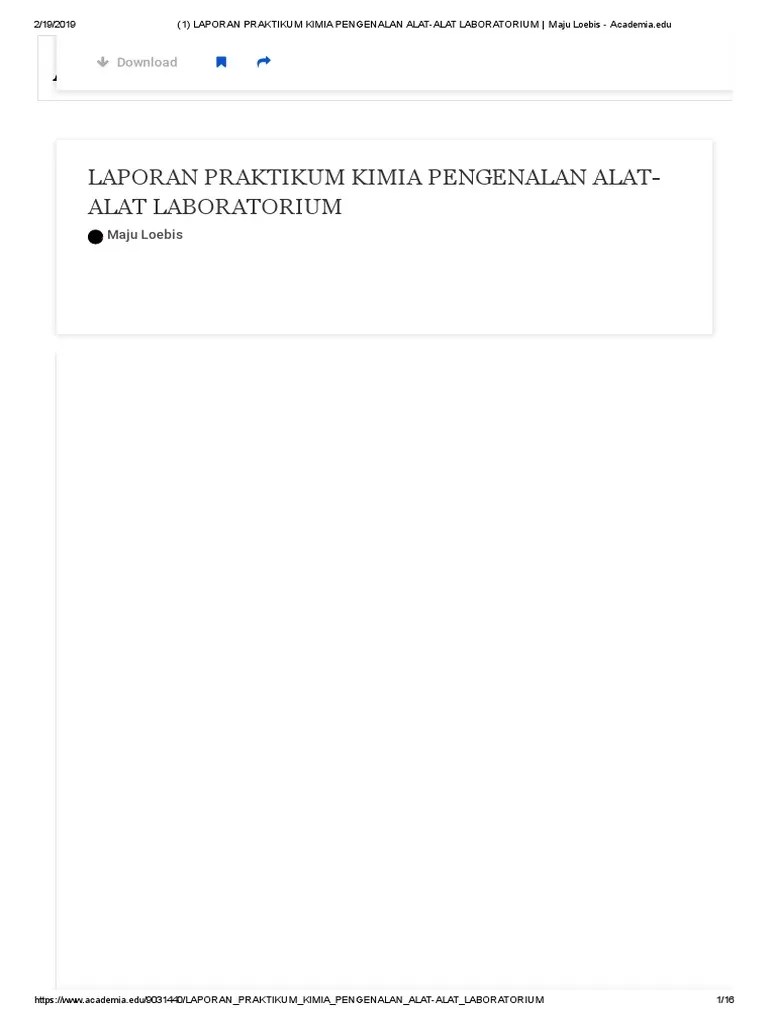 LAPORAN PRAKTIKUM KIMIA PENGENALAN ALAT-ALAT LABORATORIUM - Maju Loebis ...