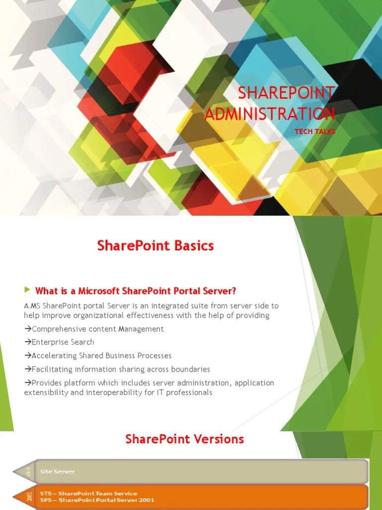Sharepoint Administration: Tech Talks | PDF | Share Point | Websites