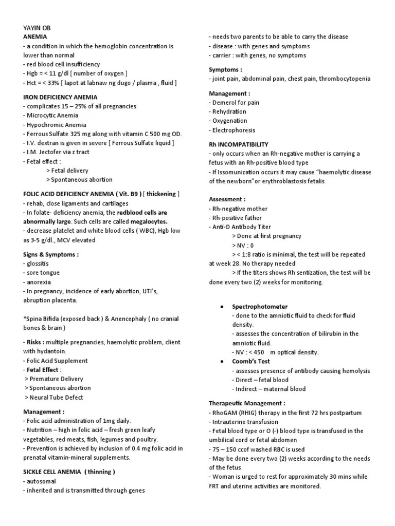 ANEMIA | PDF | Anemia | Fetus