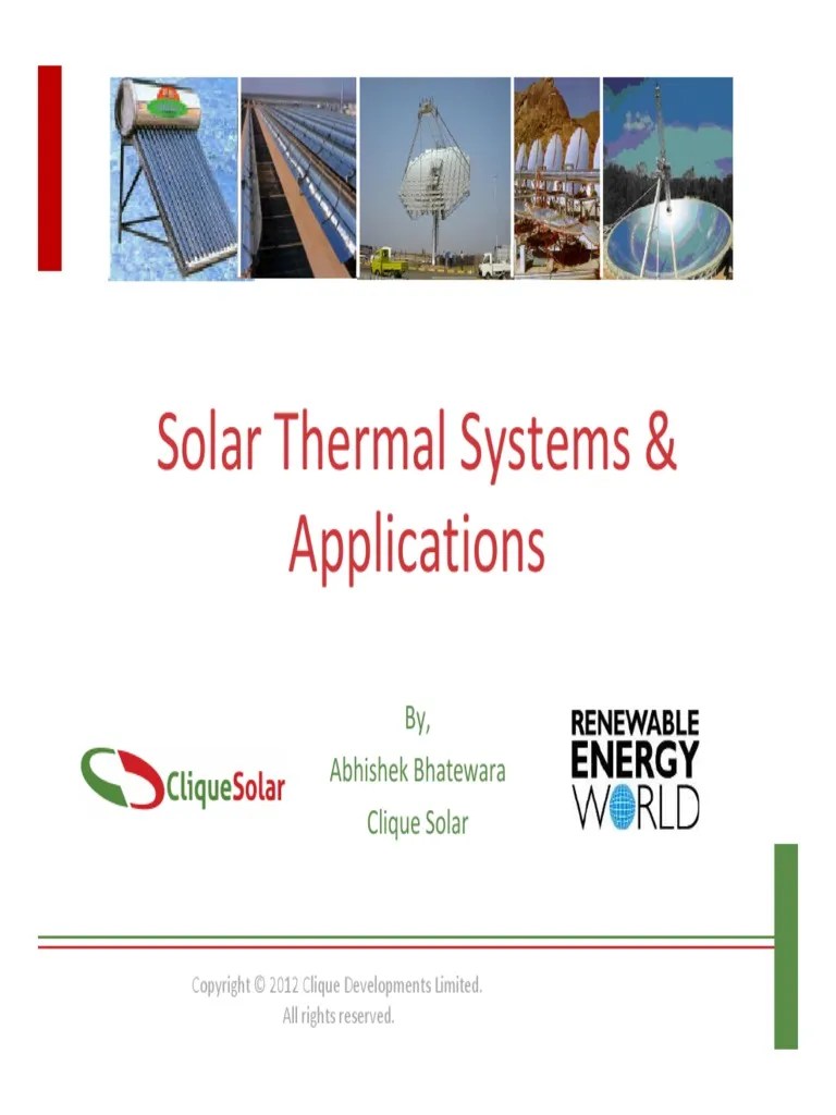 Solar Thermal Systems & Applications | PDF | Solar Energy | Steam