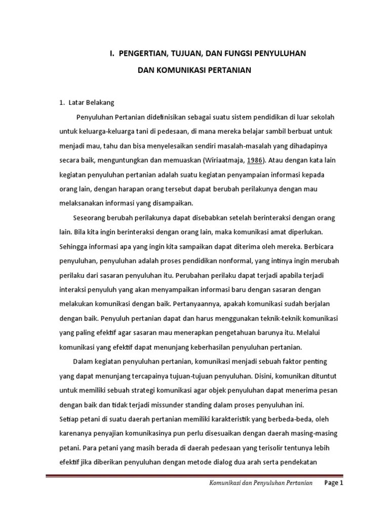 Komunikasi Dan Penyuluhan Pertanian | PDF