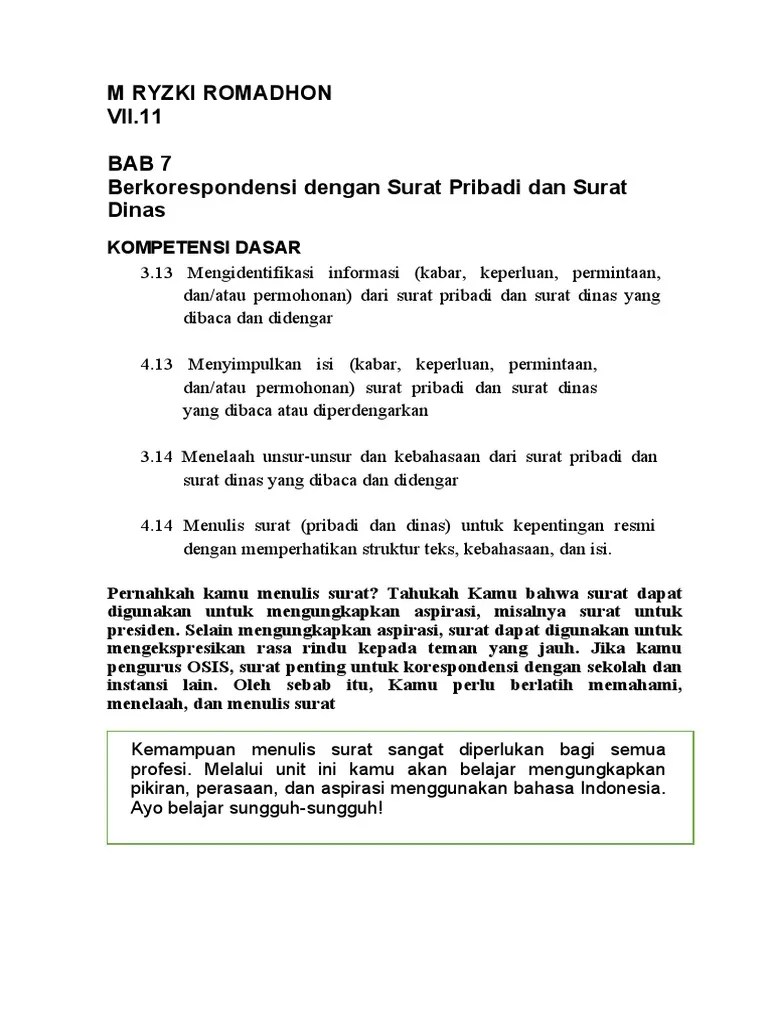 Bahasa Indonesia - M Ryzki Romadhon - Bab 7 - Vii.11 | PDF