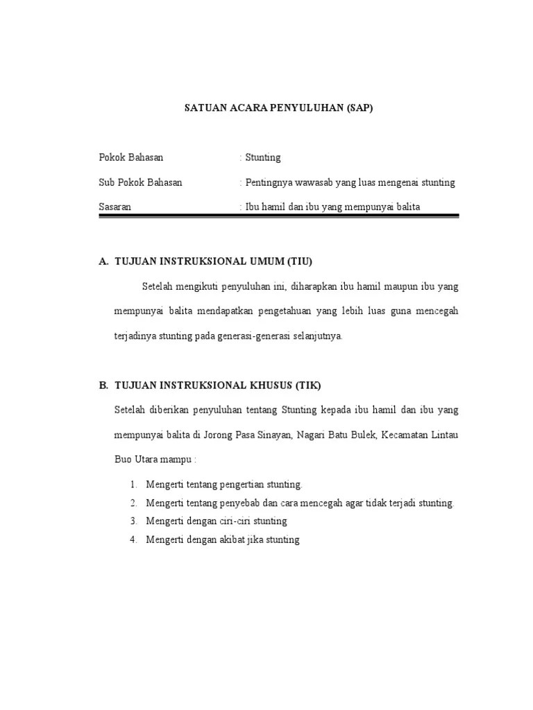 Contoh SAP Stunting | PDF