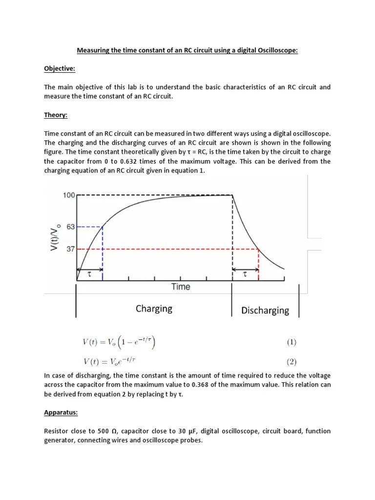 RC Time Constant Lab | PDF | Physics | Electrical Engineering