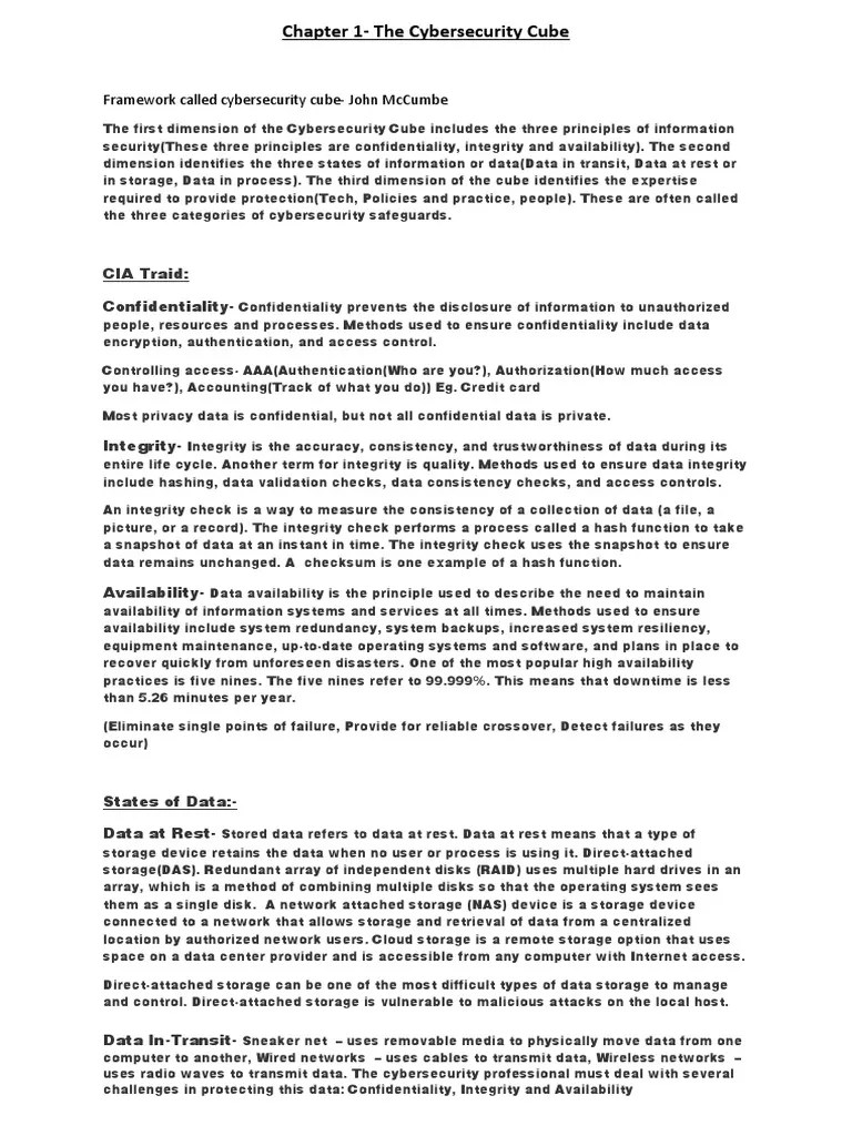 Chapter 1-The Cybersecurity Cube | PDF | Information Security | Cloud ...