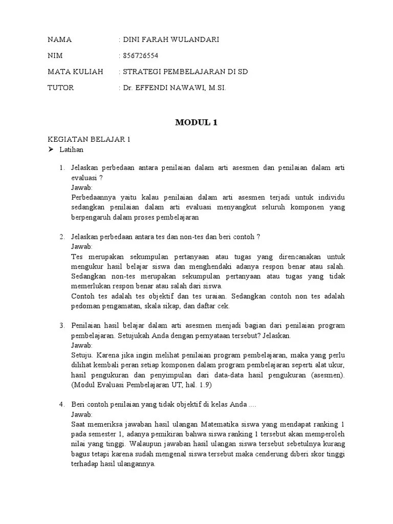Tes tertulis dilakukan dengan berbagai bentuk antara lain uraian,. Evaluasi Pembelajaran Pdf