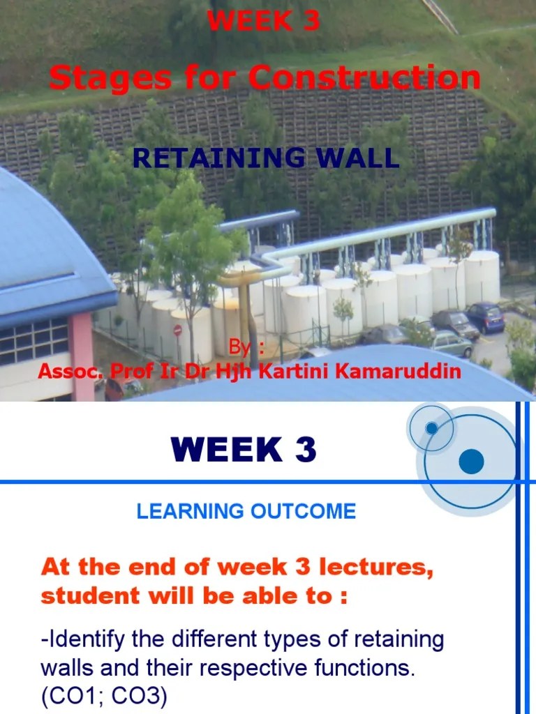 Stages For Construction: Retaining Wall | PDF | Geotechnical Engineering | Infrastructure