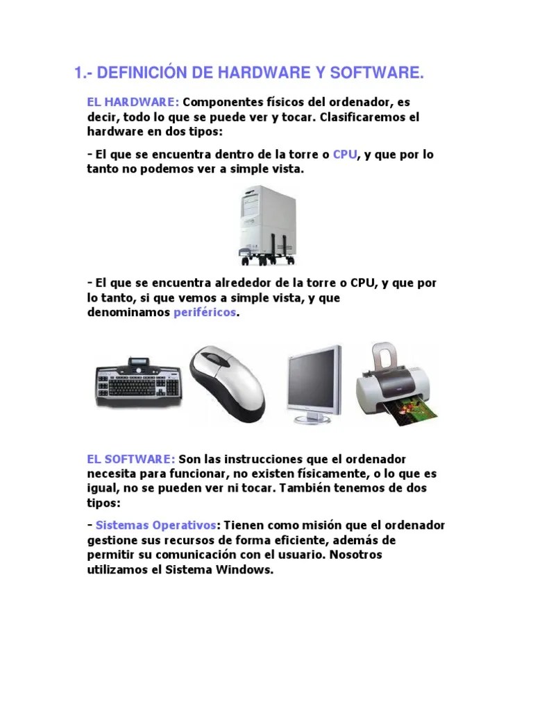 Hardware Y Software | PDF | Periférico | Hardware De La Computadora