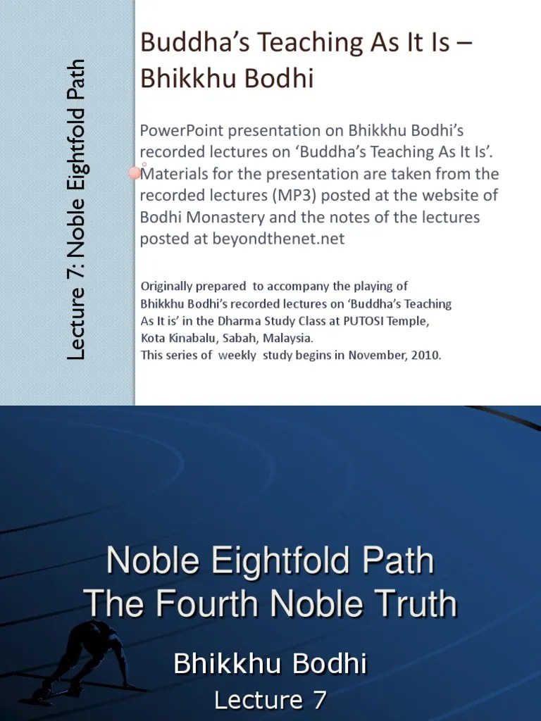 Noble Eightfold Path | PDF | Noble Eightfold Path | Enlightenment In Buddhism