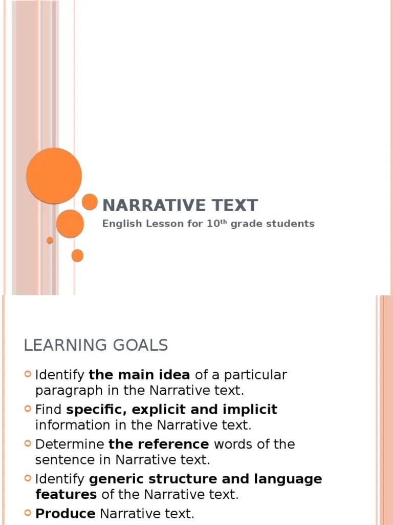 Bahasa Inggris Kelas 10 Narrative Text | PDF | Narrative | Linguistic Typology