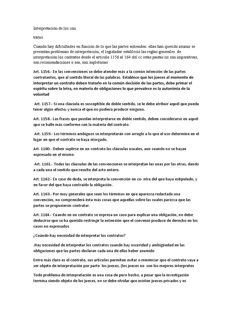Interpretación De Los Contratos | PDF | Juez | Conceptos Legales
