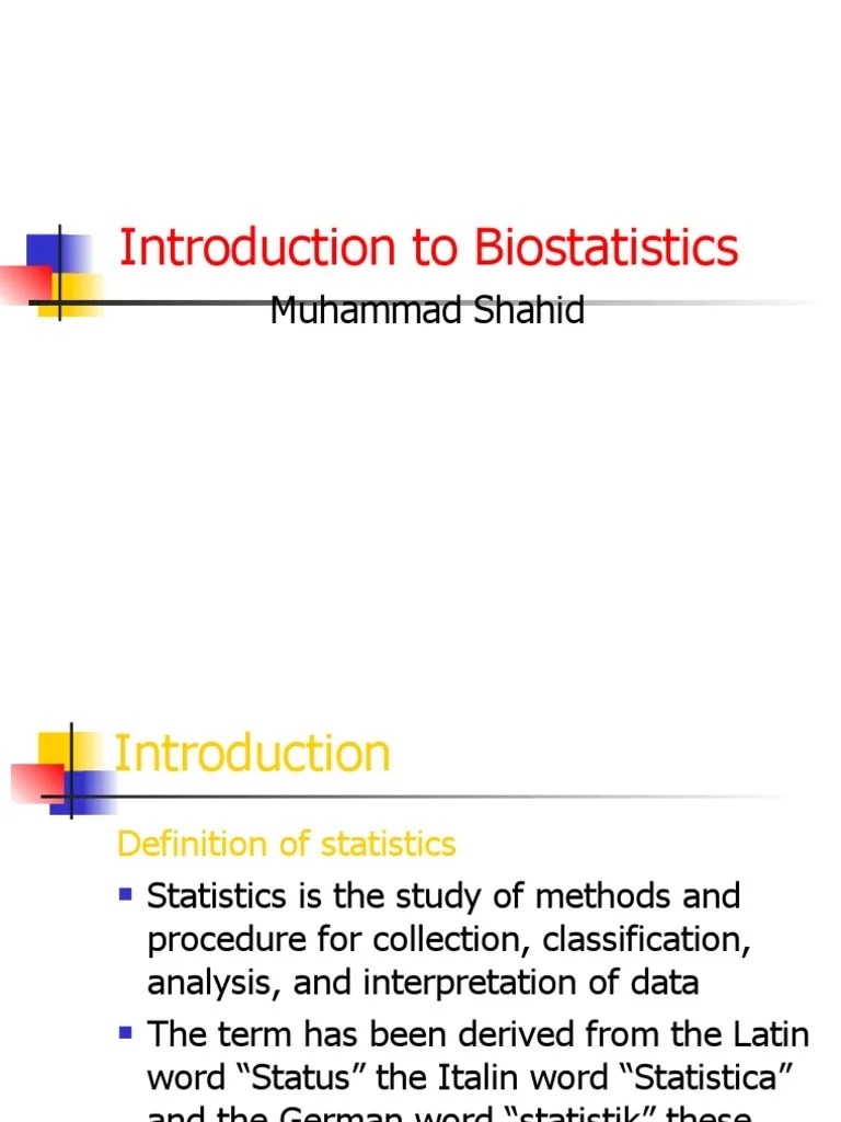 Introduction To Biostatistics | PDF | Biostatistics | Statistics
