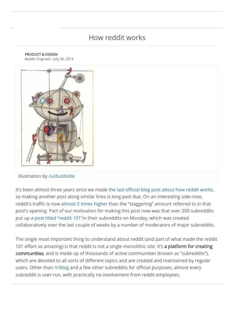 How Reddit Works | PDF | Internet Forum | Communication