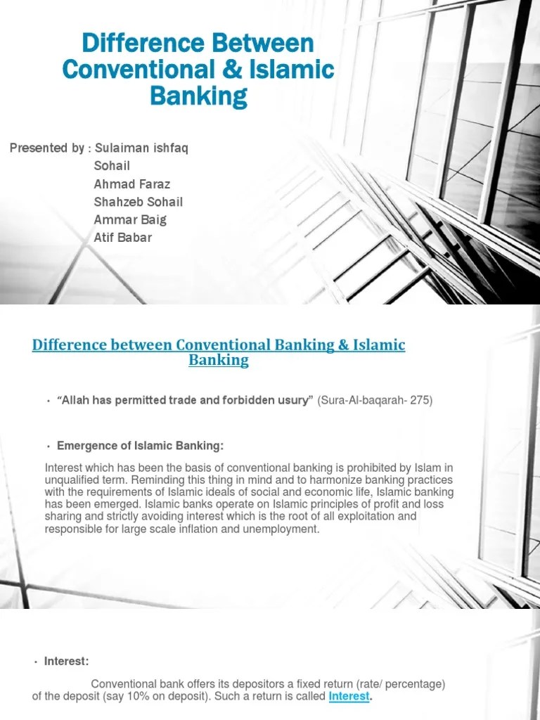 Difference Between Conventional & Islamic Banking | PDF | Islamic Banking And Finance | Banks