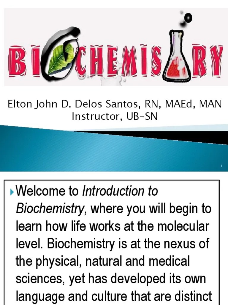 Biochem Introduction A PDF | PDF | Biochemistry | Chemistry