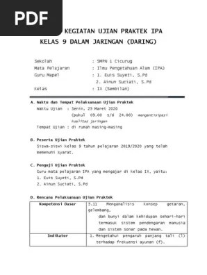 Kumpulan contoh pidato perpisahan kelas 9. Kartu Soal Ujian Praktek Ipa Smp Masnurul