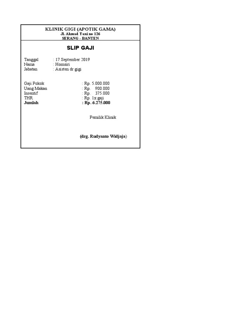 Contoh slip gaji dokter gigi. Contoh Slip Gaji Pdf