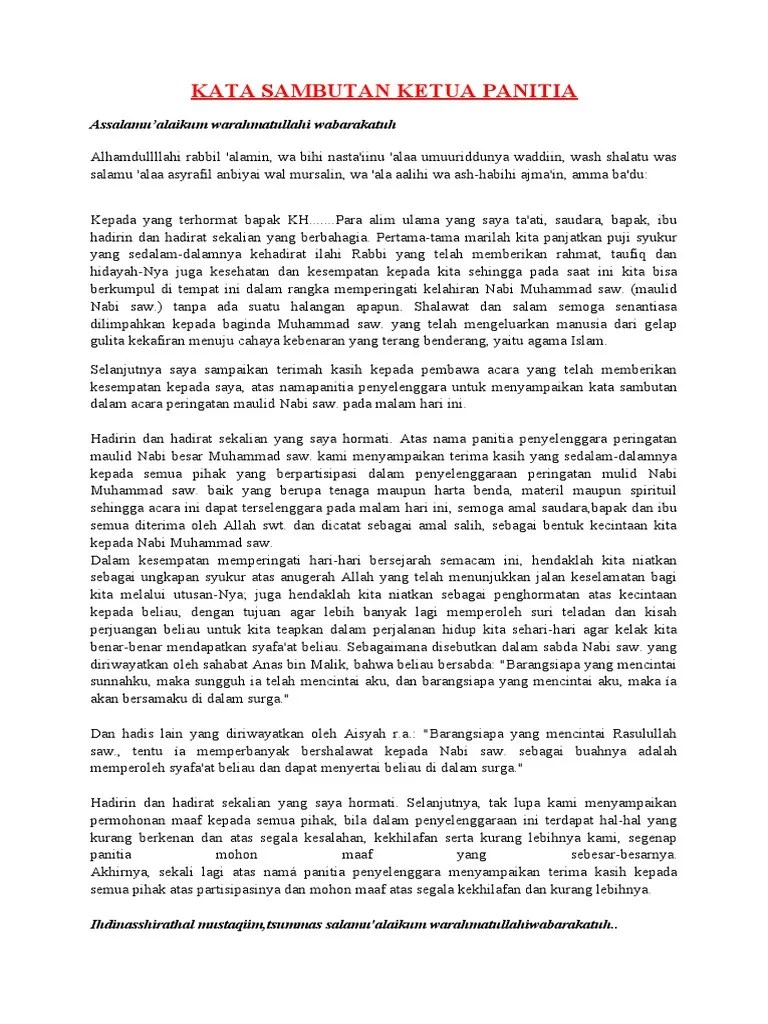 Laporan ketua panitia assalamu'alaikum warohmatullahi wabarokatuh. Kata Sambutan Ketua Panitia Pdf