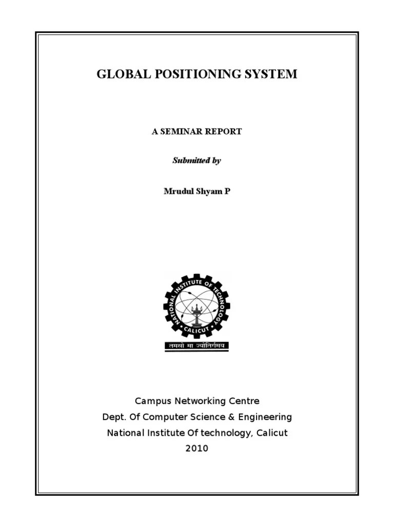 Global Positioning System: A Seminar Report | PDF | Global Positioning ...