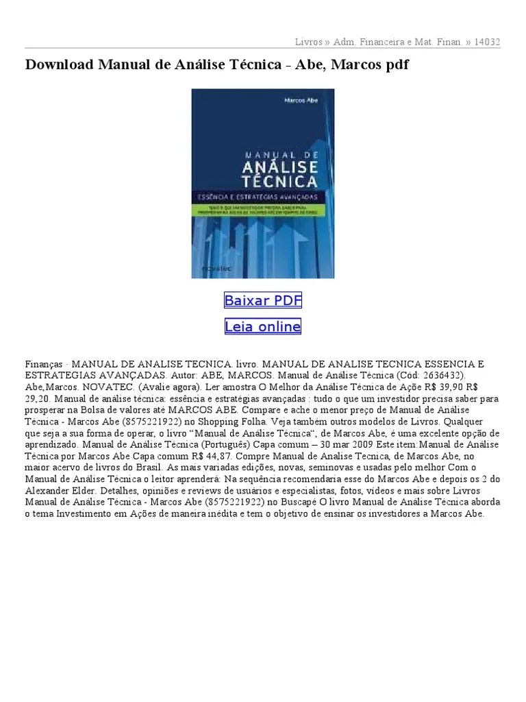 Manual De Analise Tecnica 1 PDF | PDF