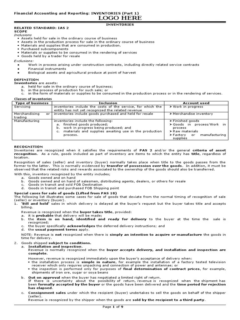 Inventories Part 1 With Answers | PDF | Cost Of Goods Sold | Accounts Payable